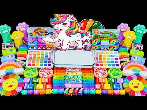 🦄 DIY Relaxing ASMR Slime 💖 Mix Super Colorful Unicorn Slime with Makeup Cosmetic & Sparkle Glitter