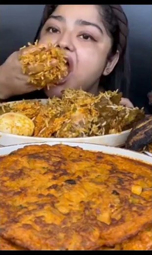 Maddy eats Big bite's spicy chicken biryani recipe mukbange