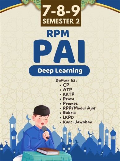 RPP Deeplearning PAI Jelas 7-8-9 semester 2 SMP #modulajar #deeplearning #pai #smp