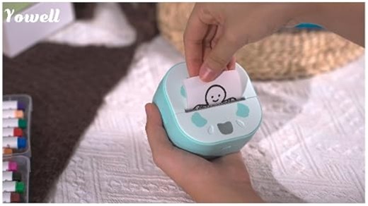 Yowell D21 Mini Drucker, Sticker Drucker mit 3 Rollen Thermopapier, Mini Printer für Lernnotizen, Memos, to-Do-Listen, Etiketten, DIY, Sammelalben, Geburtstage
