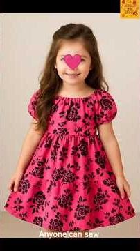 4-5 year elastic neck baby frock design #babyfrockdesign #diy #babyfrock