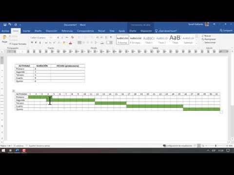 Gantt Chart in Word