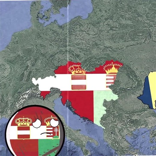 The Austro-Hungarian Empire collapsed #countryballs #history