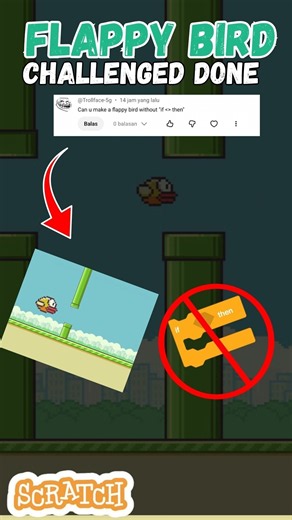 Flappy Bird with ZERO "IF" Blocks in Scratch!