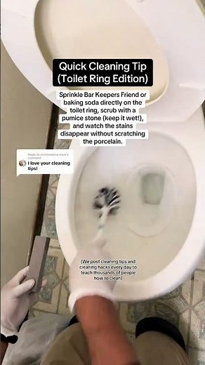 here’s another quick cleaning tip! Here’s how to remove a toilet ring using a pumice stone and