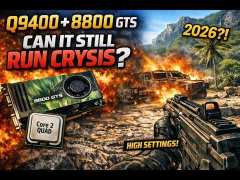Can a Core 2 Quad Q9400 + 8800 GTS Run Crysis in 2026? (Gameplay & Benchmarks) #crysis #asmr