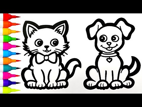 How to Draw A Cat and Dog Step by Step | Animal Drawing Tutorial | Cat & Dog Drawing 🐈🐕