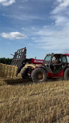 Watching a Telehandler Work in the Hay Field is Oddly Satisfying #asmr #farming #tractor