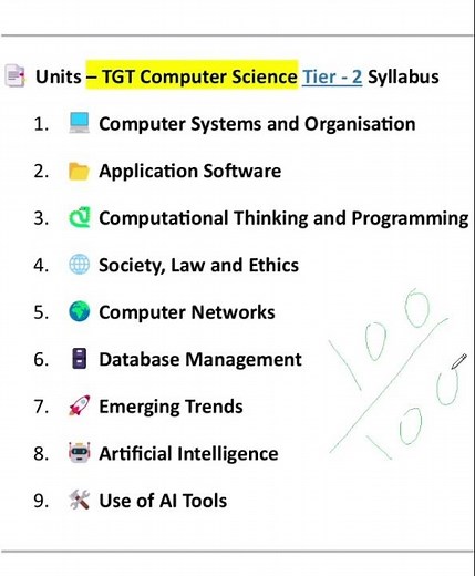 emrs tgt computer science tier 2 syllabus #emrs #emrstgtsyllabus #emrs2025 #emrstier2