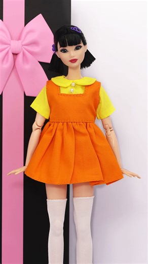 EverythingDolls | Turning Barbie into Squid Game Doll 🧡✨ #barbie #customdoll #dolls #doll #squidgame #squidgamedoll #younghee #dollrepaint #dollmakeover | Instagram