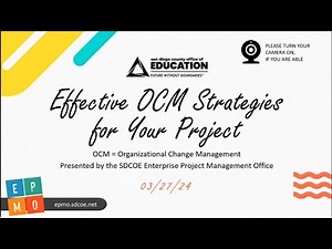 EPMO Workshop #7 – OCM Strategies for your Project