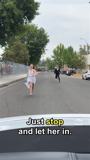 18M views · 129K reactions | Runaway bride escapes groom in strangers car!  | Jamie and Blake | Facebook