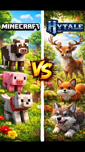 Minecraft or Hytale Animals Comparison #Shorts