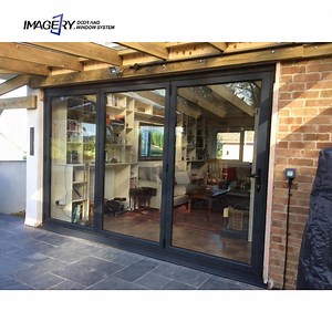 [Hot Item] Outdoor Exterior Aluminium Frame Sliding Stacking Bifold Door Panoramic Patio Glass Folding Doors