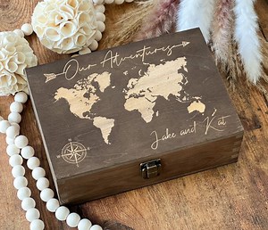 Personalized Wooden Keepsake Box: Engraved Travel Memory Box - Etsy