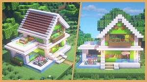Minecraft: Light Green Modern House Tutorial ｜ How to Build a House in Minecraft ｜ Easy Minecraft Map