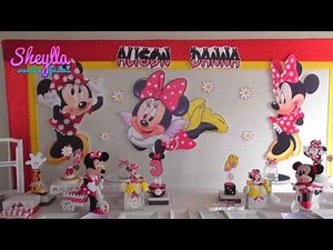 MINNIE ROJA, minnie mouse, decoración temática de fiesta Infantil, niña