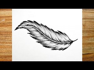 "Feather with Pen: Drawing Tutorial for Detailed and Stunning Results"