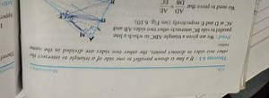 Theorem 6.1: If a line is drawn parallel to one side of a trian... | Filo
