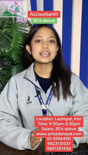 Paramount Management Solution Pvt.Ltd on Instagram: "Job Description 👩‍💼 Position: Accountant 👥 Vacancy: 1 🚺 Gender: Female ✈️ Sector: Hospitality, Food & Tourism 🏢 Industry: Travel Agency 🎓 Qualification: Bachelor Passed ⏰ Working Time: 9:30 am – 5:30 pm 🕘 Shift: Day 📍 Work Location: Lazimpat, Kathmandu 📝 Job Description: Account ko sabai kaam handle garne 📊 Tigg software use garera accounting kaam garne 💻 Daily record, entry, reporting haru maintain garne 💪 Requirements: English ra