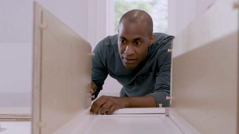 Hampton Bay Leyton 36 in. W x 12 in. D x 72 in. D Ready To Assemble Plywood Slim Shaker Hall Tree Opening Cabinet in White Oak SLO-OTP3672