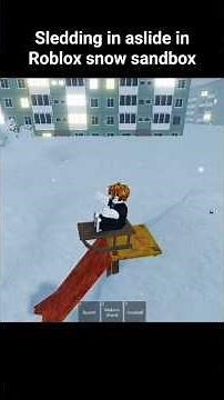 Sledding in a slide in Roblox snow sandbox