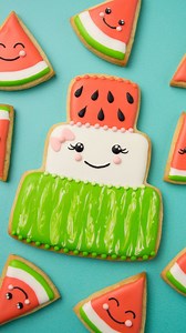 350K views · 1.6K reactions | How cute are these watermelon cookies?? Get the full tutorial and supply list to make them yourself! https://bit.ly/WatermelonCakeCookie | SweetAmbs | Facebook
