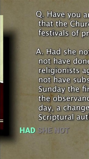 Sunday Sacredness vs. Sabbath Holiness: Church's Power Explained #shorts