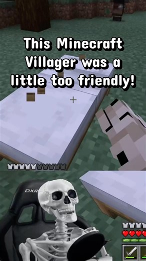 This villager was a little TOO friendly! #minecraft #minecraftshorts #gaming