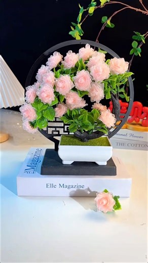 DIY soft ribbon pink rose flowers #handmade #handmadegifts #flowers #gift #ribbon #rose #diycrafts