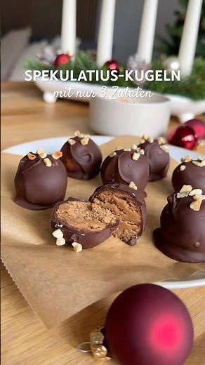 Spekulatius-Kugeln mit nur 3 Zutaten 🤎 einfache Geschenkidee für Weihnachten #weihnachtsrezept #fyp