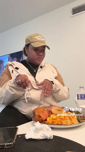 Taste of Thanksgiving final part. Let’s plate this thang up & get to work.. My client said “This ain’t Texas cheese!” 😂😭 #thebraidingchef #fy #fyp #thanksgiving