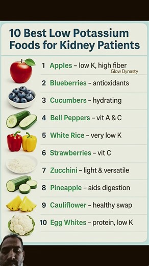 10 Low Potassium Foods for Kidney Patients | Safe Diet Tips #shorts #ytfeeds #kidneycare #health