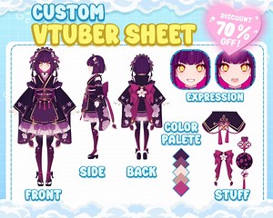 Custom Character Reference Sheet for Your Avatar | Vtuber Reference Sheet | Anime Reference Sheet | Custom Reference Sheet | Character Sheet - Etsy