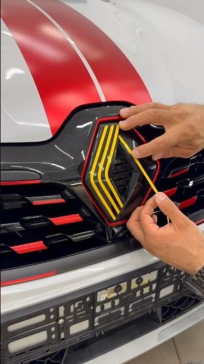 Renault RS Emblem Wrap Custom Yellow Stripes