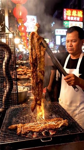 exploring street food selling python meat