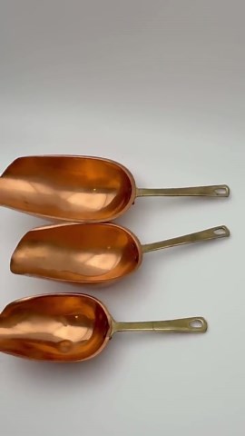 Vintage Solid Copper Measuring Scoops Set, Farmhouse Kitchenware Brass Handle - Etsy