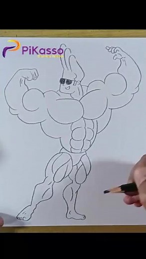 How to Shade a Muscle Man Drawing Easy in Less Than One Minutes