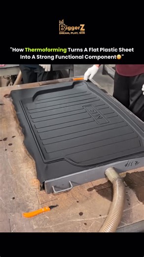 @lumathink on Instagram: "Watch how a flat plastic sheet transforms into a durable, functional component through thermoforming. Heated until flexible, the sheet is shaped by vacuum or pressure, locking in precise details as it cools into a solid structure. This process powers industries from automotive to manufacturing. We do not own any of the content. All credit goes to the respective owners. No copyright infringement intended. #veer_editex #innovation #technology #didyouknow #engineering #man