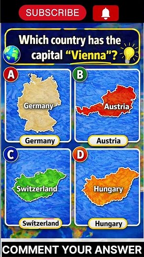 Which country has the capital “Vienna”? #shorts