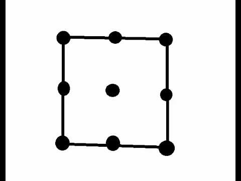 classic 9 dots trick , puzzle (Thinking outside the box)