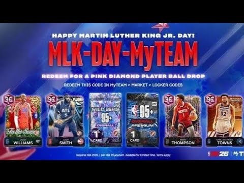 Martin Luther King birthday locker code in NBA 2K26 free Pink Diamond
