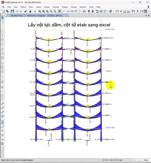 Xử lý lọc nội lực dầm và cột trong ETABS