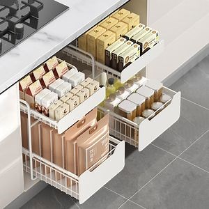 [Hot Item] Kitchen Under Sink Storage Shelf, Double Layer Pull out Drawer Organizer for Spices & Pots