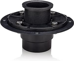 Shower Drain Base with Adjustable Ring + Rubber Coupler for Linear Shower Drain Installation