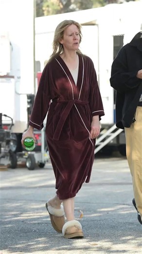 A-list actress totally unrecognizable as she films new role in robe | The US Sun - Celebrity