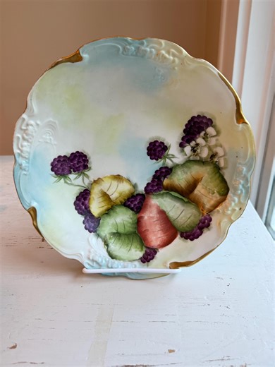 Antique Jean Pouyat Limoges Berry Bowl | Hand-painted Porcelain With Gilded Scalloped Edge - Etsy