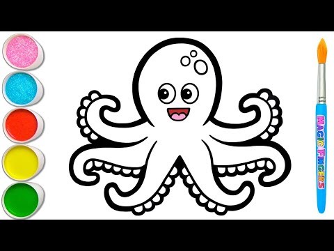 How To Draw and Color a Cute Octopus 🐙🌈 Drawing for kids