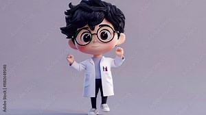 Playful Cartoon Doctor Vector Illustration of Funny Businessman and Scientist Characters in Colorful Laboratory Setting