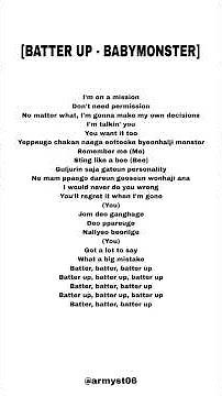 babymonster - batter up (lyrics)